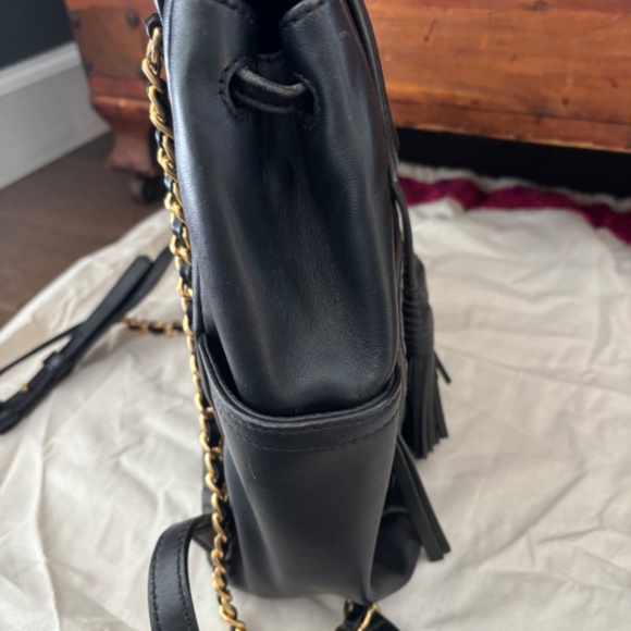 Tory Burch Black Quilted Leather Fleming Drawstring Backpack main image 6